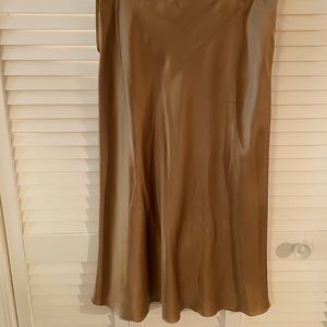 Ralph Lauren silk skirt. Shiny brown 8 petite.